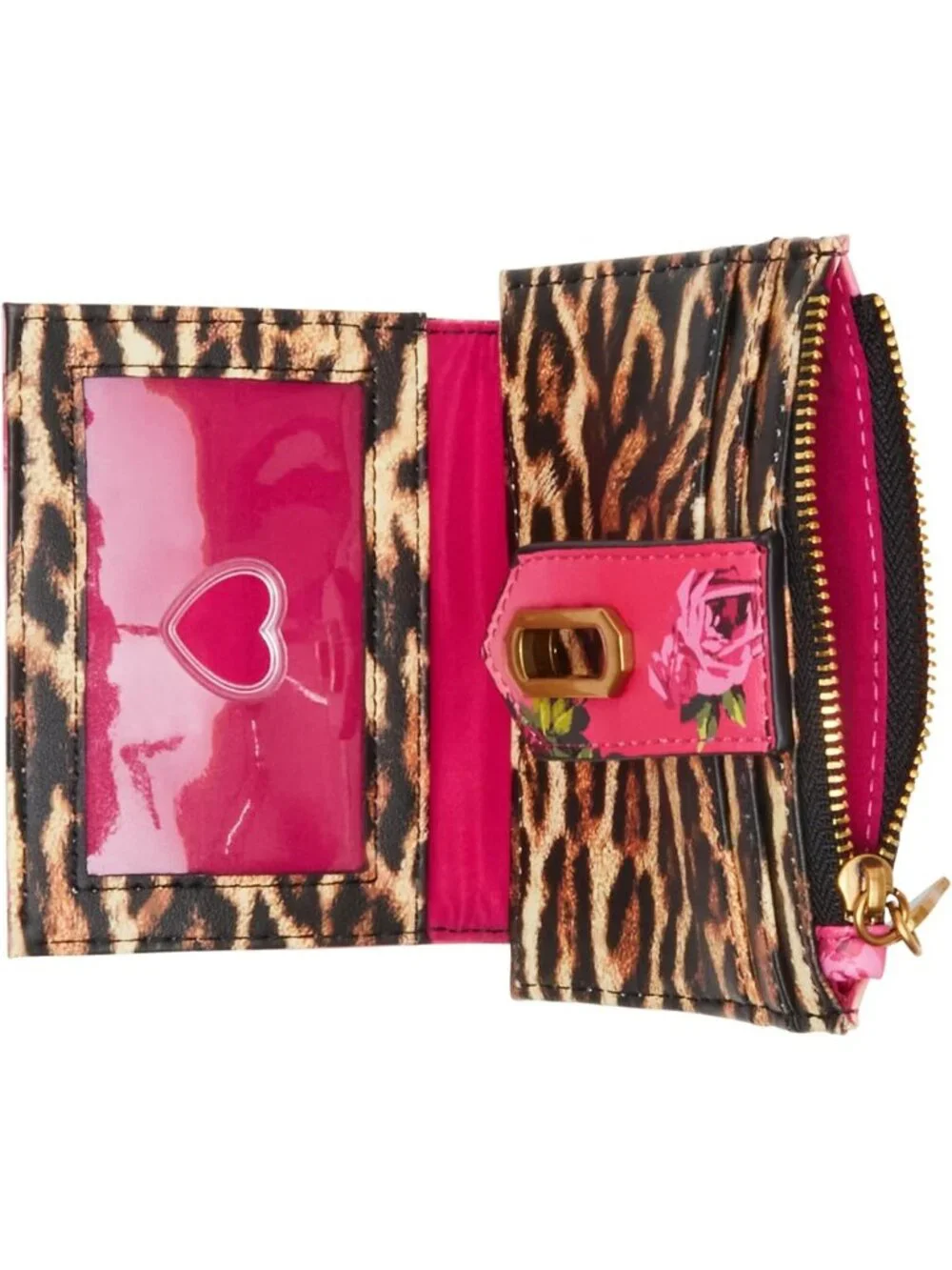 Leopard Floral Bifold Wallet - Stylish, Compact Design for Everyday Use